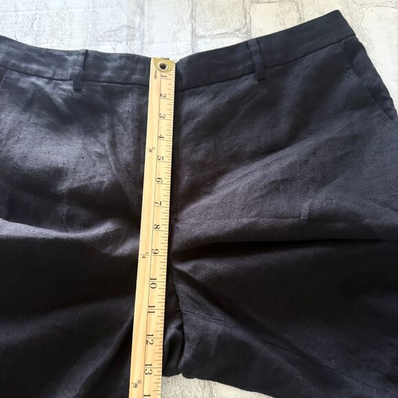 Talbots Windsor Curvy Black Linen Pants Wide Leg Breezy Polished Essential 12P - Picture 7 of 9